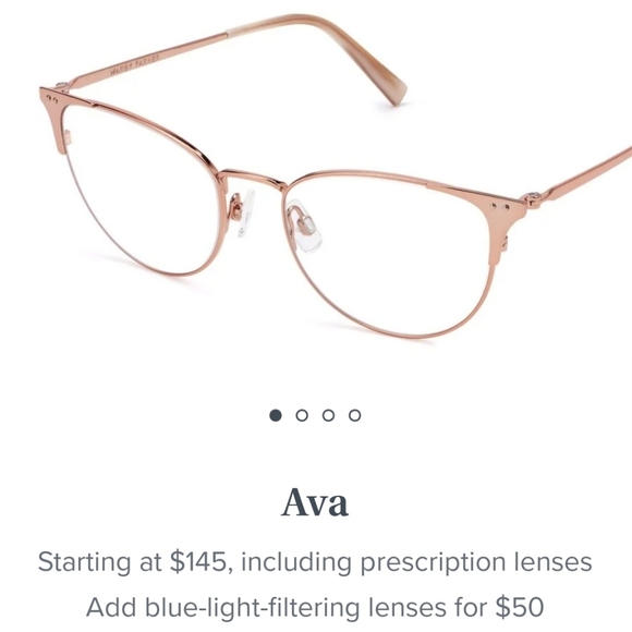 Warby Park Ava Rose Gold Frames w/Case - Picture 2 of 4
